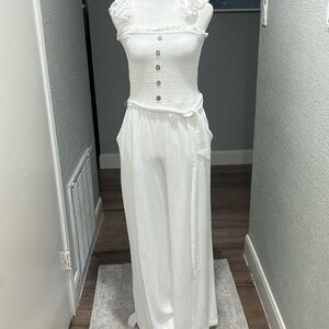 White Sleeveless Jumpsuit